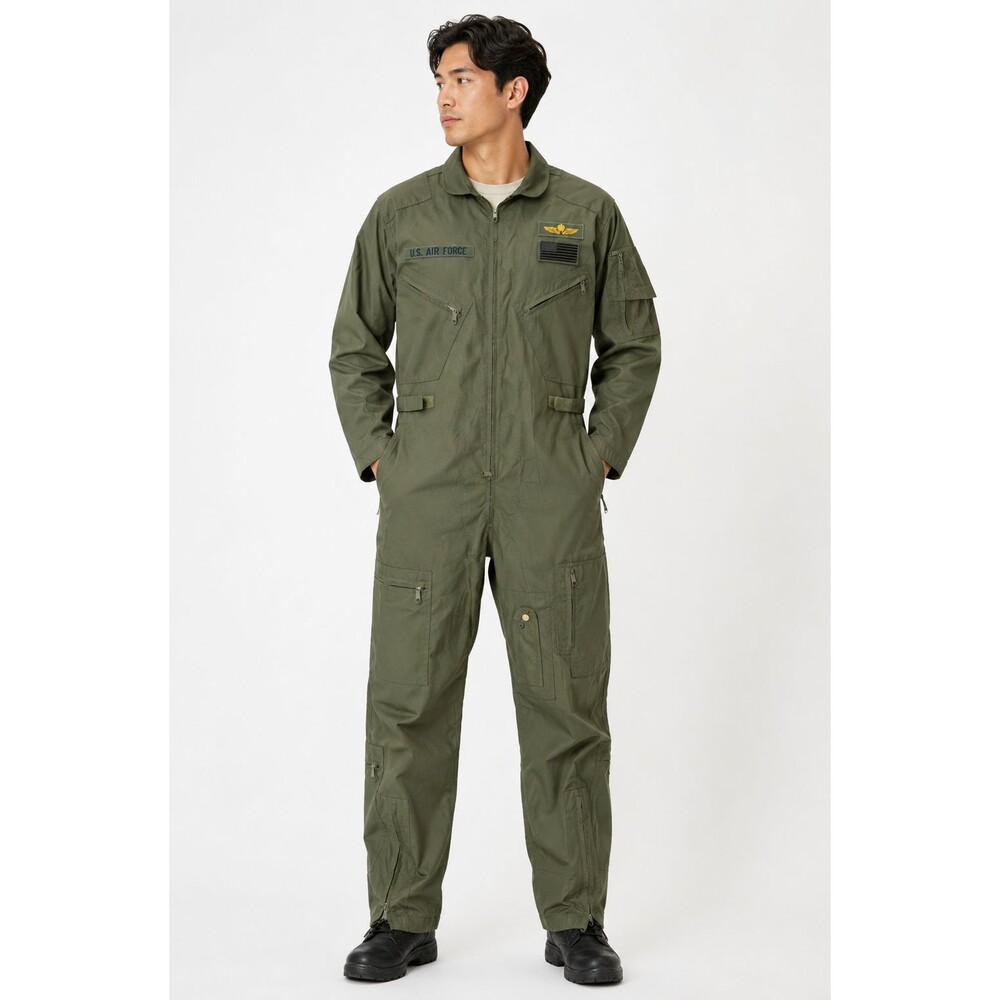 Rothco Olive Green Military Flight Suit Coveralls Men L Air Force Pilot Jumpsuit